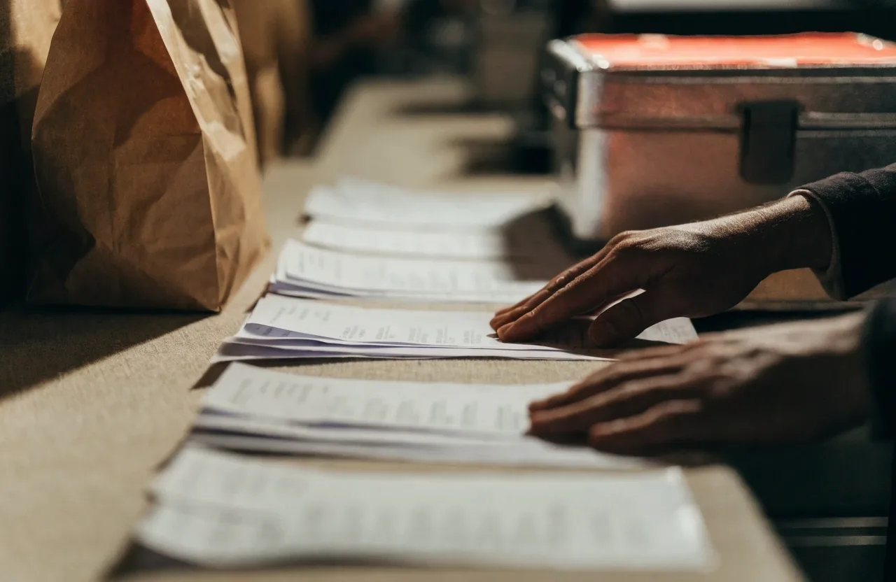 Order slips staged side by side on the counter for pickup and for delivery handoff